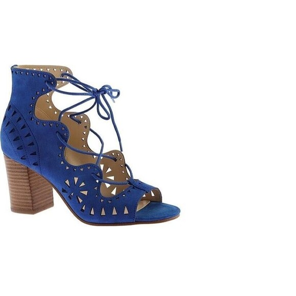Nine West Women's Gweniah Open Toe Heels Pumps Bootie Blue NEW 9.5M - Picture 2 of 5